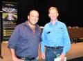INCYT founder and guest speaker Simon Blyth caught up with Justin Hoad, Uralla, NSW. Picture by Paula Thompson