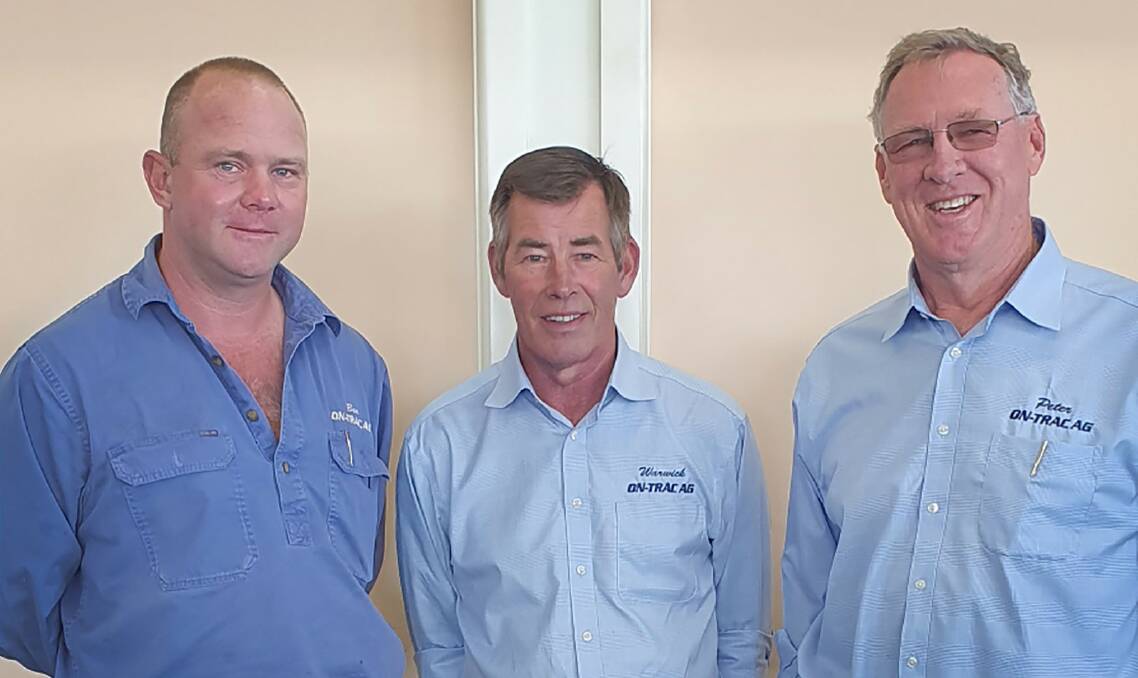 On-Trac Ag directors Ben Brown, Warwick Westcott and Peter Russell. Picture supplied