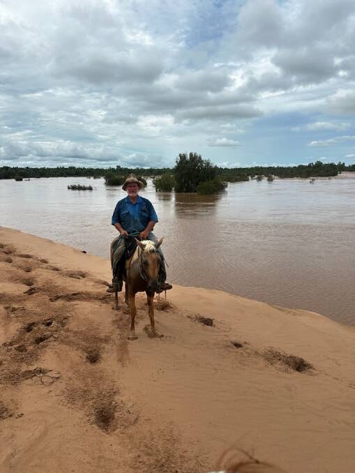 Floraville Station owner Ernie Camp said riding Nutella to check on livestock was the best option due to sticky soil which could easily bog machinery. Picture: Supplied.