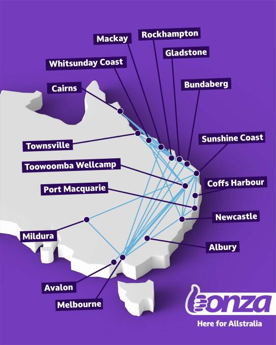Bonza routes. Picture supplied.
