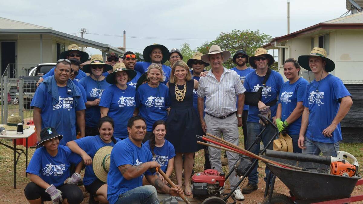 Christian Outreach Centre volunteers with Mount Isa mayor Joyce McCulloch. 