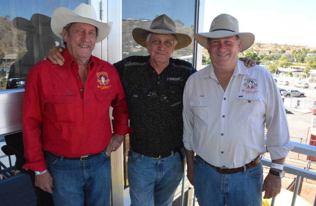 The Cowboy, Fred Brophy and The Bagman enjoy the VIP section at the rodeo. 