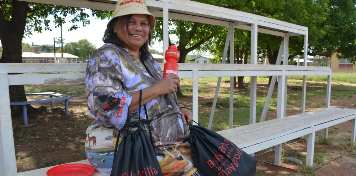 Positive light: Brilla Brilla Community Centre's Violet Dargan prepares for the Back to Yallambee Day to be held at the reserve on Tuesday. 