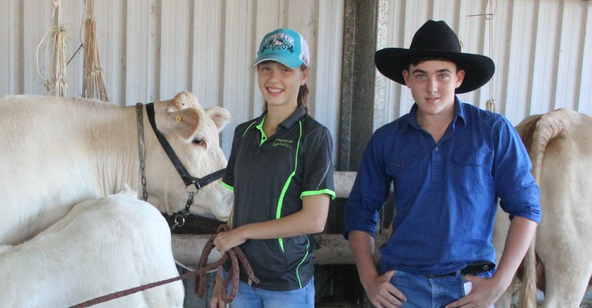 Students Emily Bensilum and Reggie Wenham will compete in the Morganbury Meat Co Junior Paraders competition at the Tableland Stud Cattle Show and Sale.