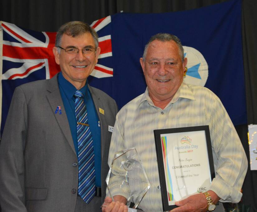 Tablelands' Citizen of the Year Peter Bunyan, right, with TRC Mayor Joe Paronella.
