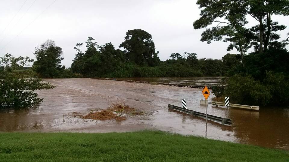The flooded Johnstone River, north of Innisfail, at the weekend. Photo Robyn Appo.