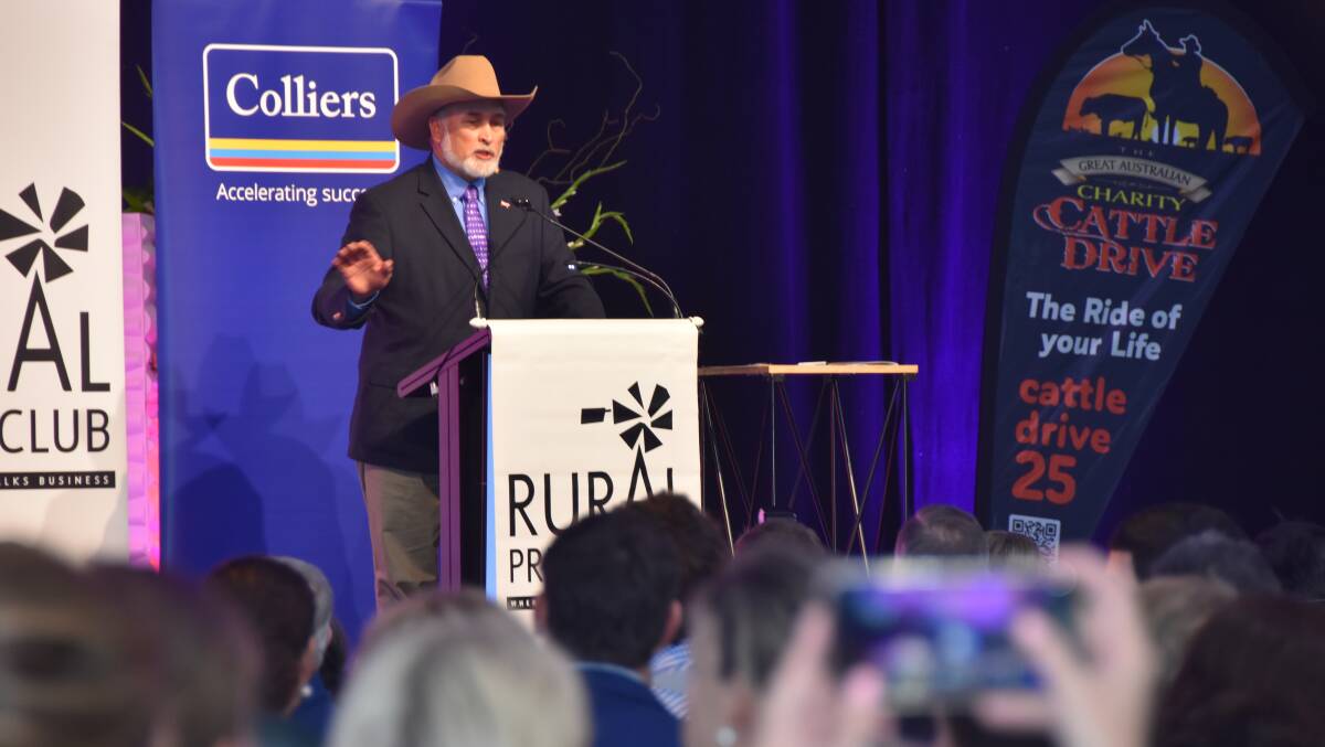 Wyoming cattle rancher Mark Eisele, president of the US National Cattlemen's Beef Association, told the Queensland Rural Press Club breakfast. Picture Shan Goodwin.