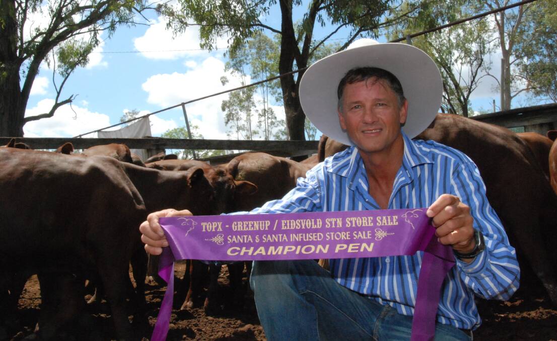 Richard Reiser with his champion pen of feeder steers.
