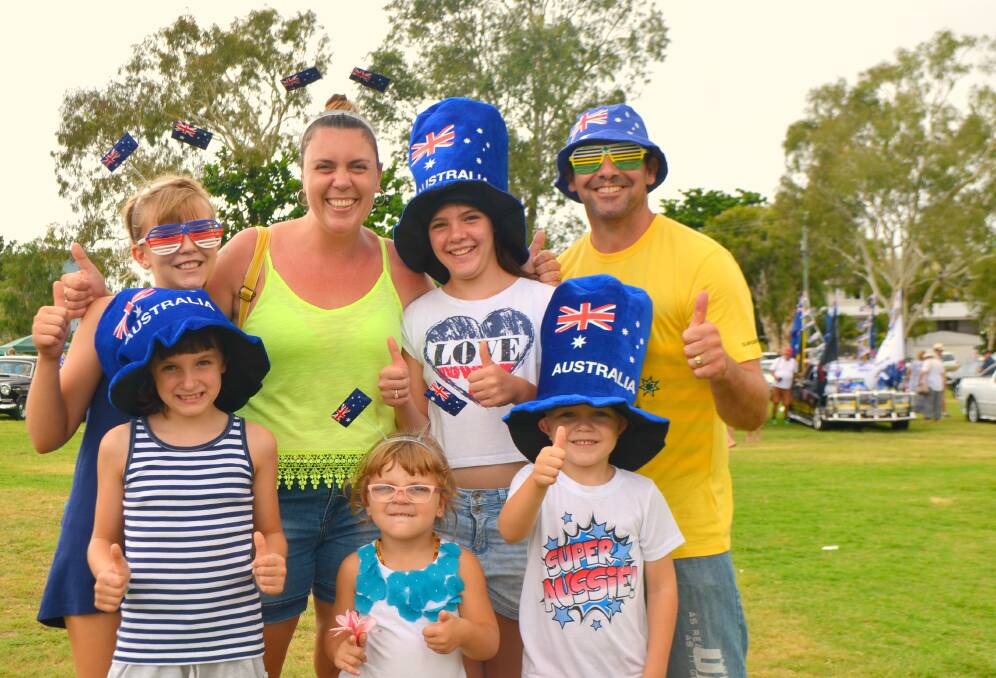 The King clan consisting of  Maddison, Kelly, Leonie, Wayne , Savannah, Fallon and Tatum gave the Australia Day celebrations in Townsville the thumbs up.