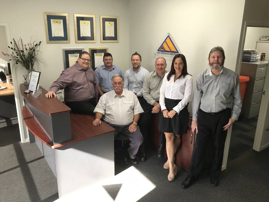 The AAA+ Financial Solution team: Paul Hautaniemi, Ashley Evans, Aydn O’Neill, Giules Busato, Aimee Cantarella, Mark Bloxsom and Graham Milliken (seated) look forward to assisting you and your business.
