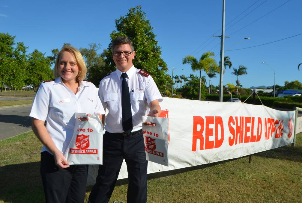 Townsville Salvation Army officers Captain's Andrew and Paula Hambleton are seeking local volunteers for the 2016 Red Shield Appeal taking place on May 28-29.