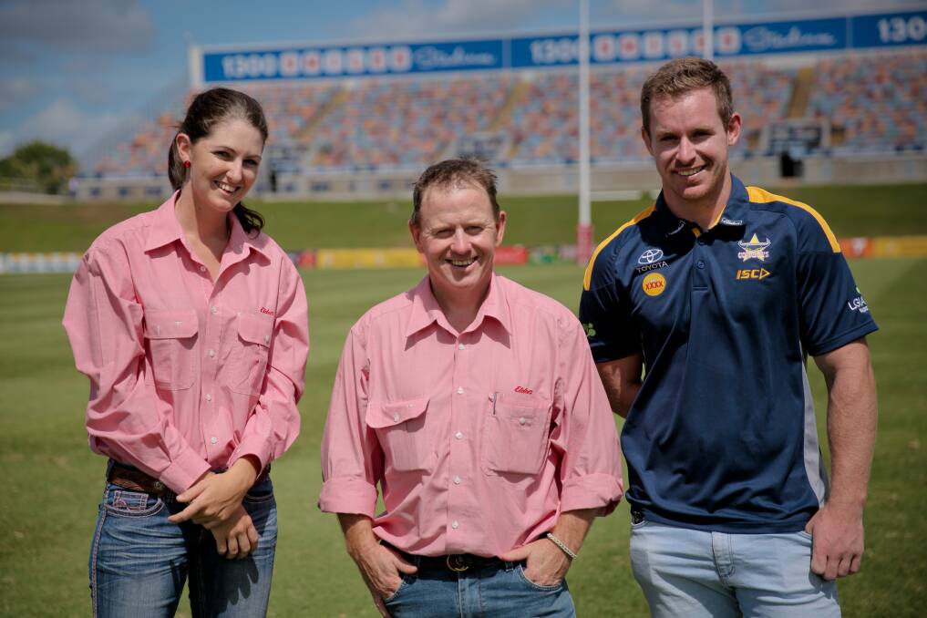 Elders’ Mareeba territory sales manager Kate Knowles and Townsville livestock manager Tom Kennedy have come together with North Queensland Cowboys’ Michael Morgan to promote mental health.