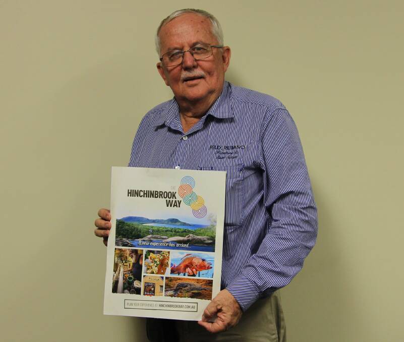 Hinchinbrook Chamber of Commerce acting president Felix Reitano with the promotional flyer for the Hinchinbrook Way initiative which has been developed to promote tourism in the region.