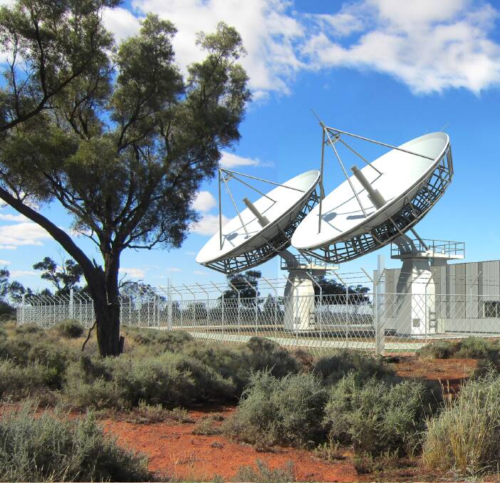 Ready for action: A satellite ground station constructed at Bourke, New South Wales. Photo: NBN.
