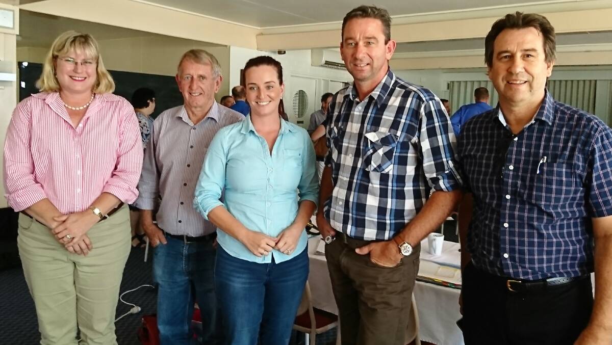 Parliamentary committee members Ann Leahy, chairman Jim Pearce, Brittany Lauga, Craig Crawford, and Mark Robinson, at the Longreach hearing. Shane Knuth was absent.
