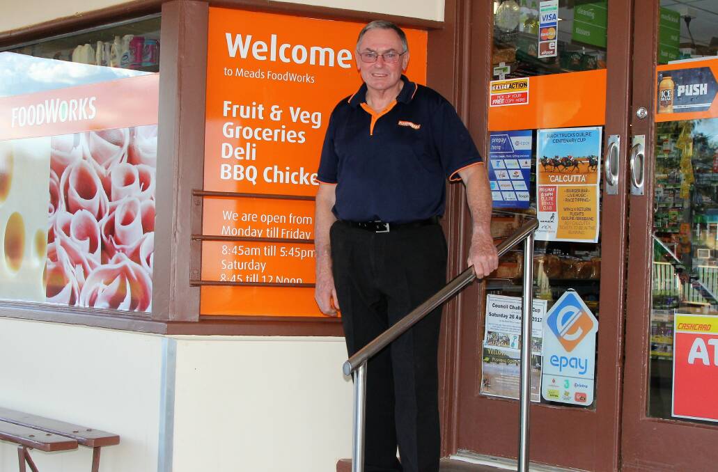 Dominoes falling: Quilpie business owner, Trevor Mead, fears the effect the loss of rail subsidies could have on his community. Picture: Sally Cripps.
