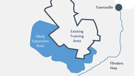 A map showing the likely Townsville training ground expansion.