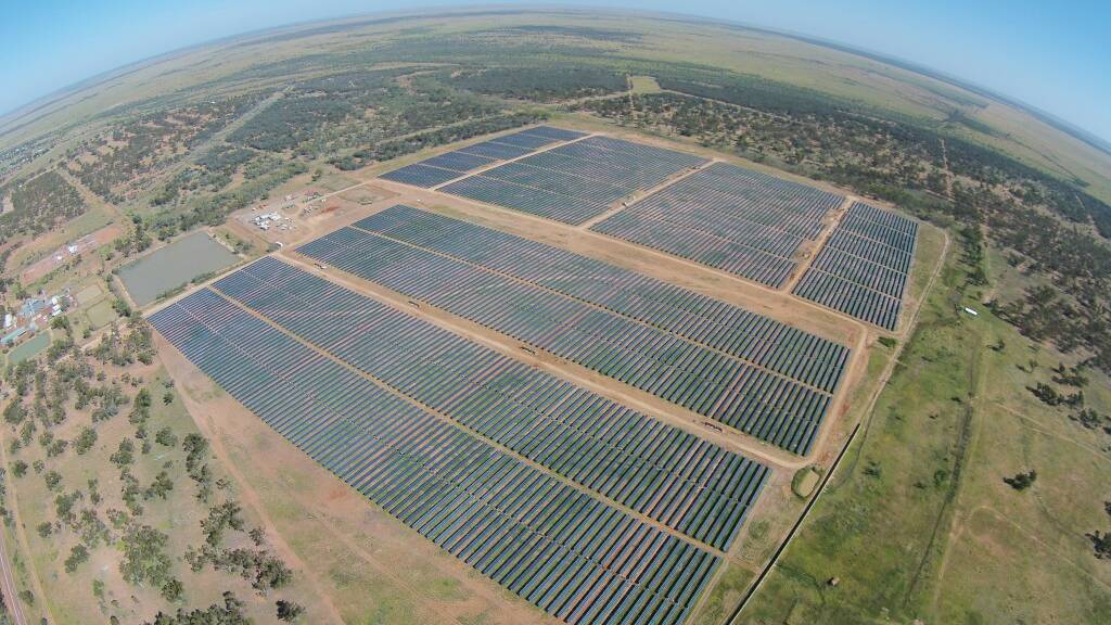 Phase one of the Barcaldine solar farm, situated just east of the township, was started in July 2016 and began generating electricity in December, two months ahead of schedule. Photo supplied.