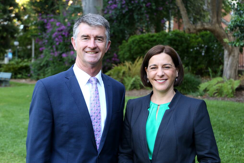 Queensland opposition leader, Deb Frecklington, right, pictured with her deputy, Tim Mander, has announced her shadow ministry.