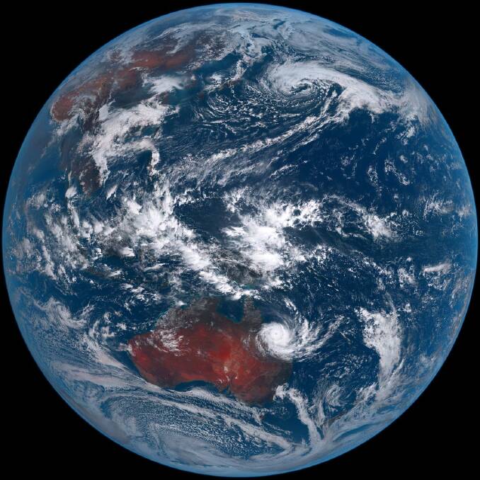 TC Debbie viewed from the Himawari 8 satellite at 2.10pm on March 28.