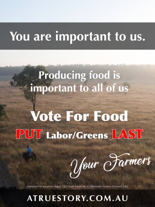 The message on the billboards on display in Brisbane and Townsville has been designed to leverage off the interest in food production aroused by the global pandemic.
