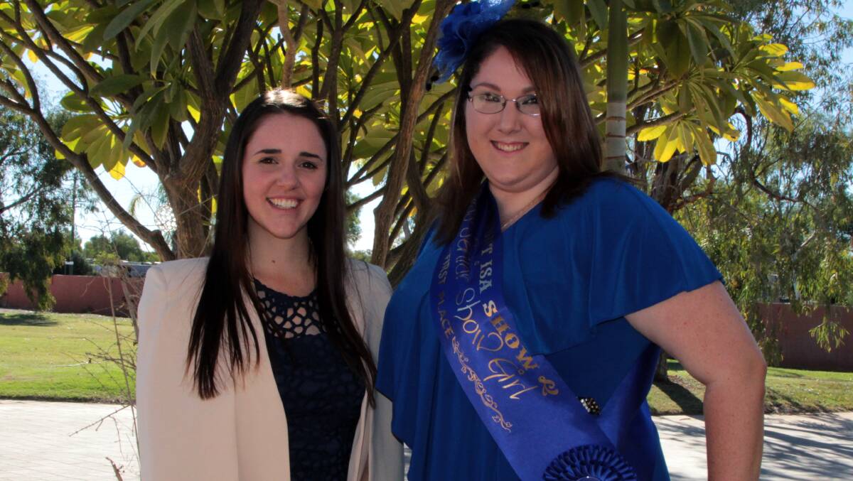 Tiffany Davey and Priscilla McCrindle at the QCAS North and West sub-chamber judging in Winton on Saturday.