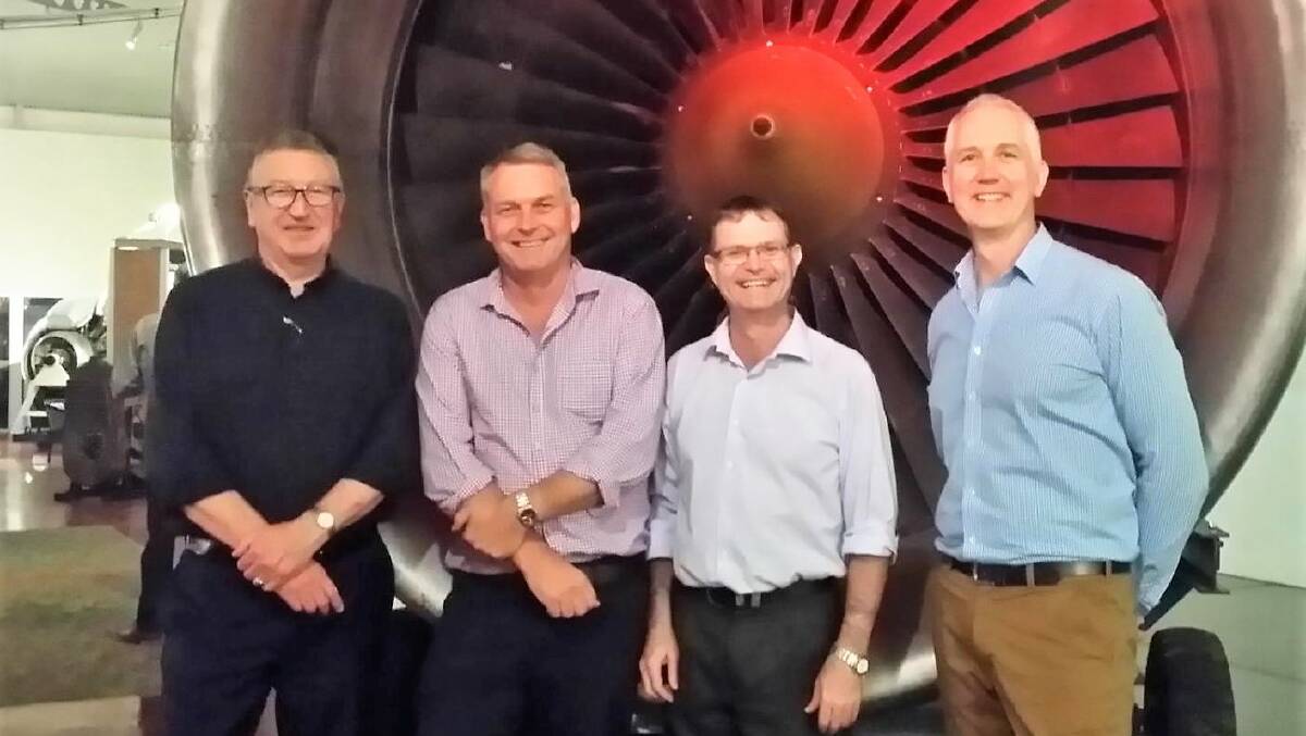 Ken Smith with Gregory MP Lachlan Millar, RAPAD's Russell Lowry, and Longreach Regional councillor Tony Martin. Photo - contributed.