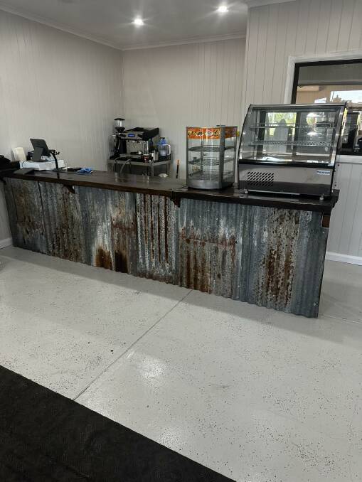 The cafe counter at The Servo was the work bench in the old shop. Picture: Supplied