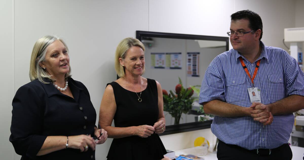 Federal Rural Health Minister Fiona Nash watched a simulated training demonstration at the opening, along with JCU's Mount Isa Centre for Rural and Remote Health director, Sabina Knight and the group's nurse educator.