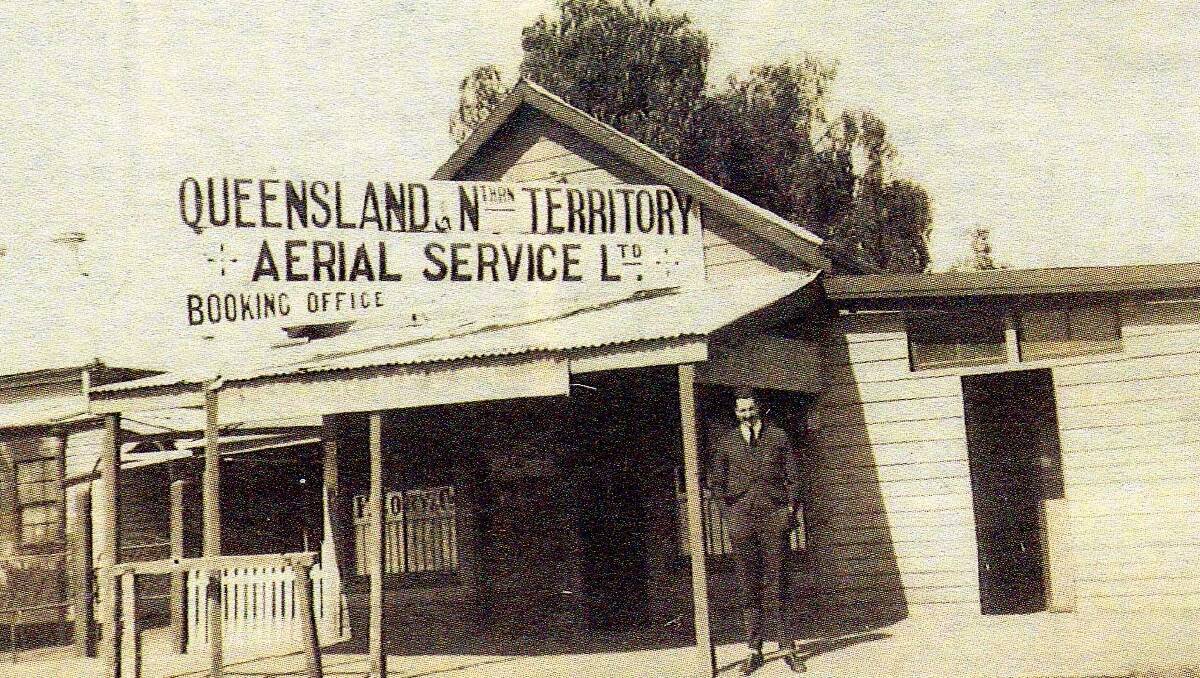 Qantas' first booking office, in Longreach. Flying experience from the first World War was put to good use in founding the outback airline.