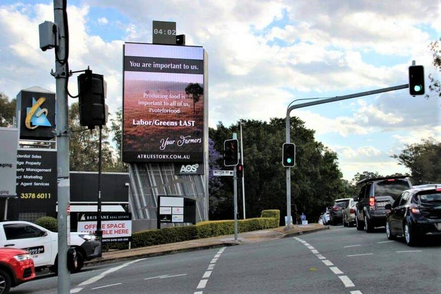 Hundreds of thousands of commuters saw the Chapel Hill billboard in the fortnight it was operational. A similar pitch has been made to voters in Townsville.