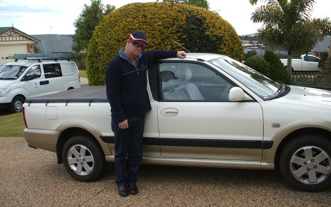 Paul is 175cm tall, has brown hair and wears an eye patch and is driving a cream coloured Proton Jumbuck ute, with number plate 814-LSM.