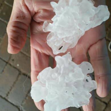 New Year's Eve hail at Carpendale, about 25 kilometres east of Toowoomba. Photo: Sharon Blums - Facebook
