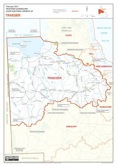 The proposed new seat of Traeger, formerly known as Mount Isa which will now take in Mr Knuth's home town of Charters Towers.
