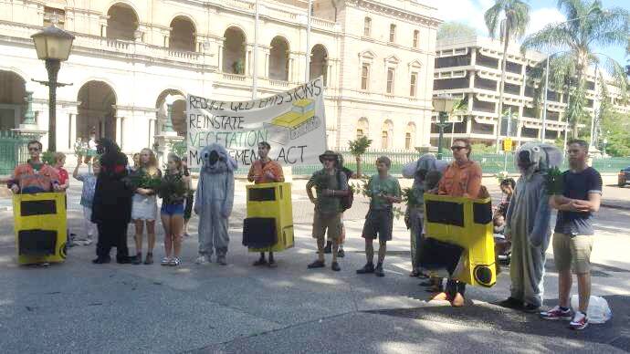 Last week's Wilderness Society protest in Brisbane in support of the Palaszczuk Government's new vegetation laws. Picture: Mark Phelps 