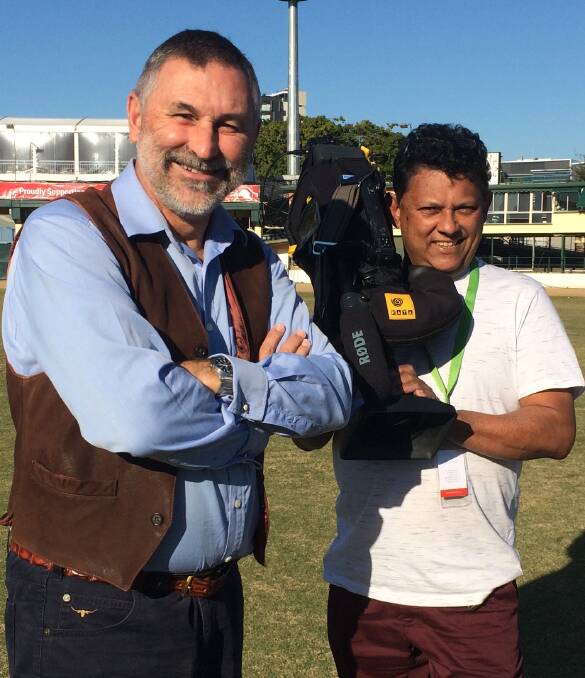 FOCUSED: Media identity Peter Lewis and camera operator Gordon Fuad will be prowling the Ekka showgrounds when they work exclusively for The Beef Show, a first for Queensland Country Life.