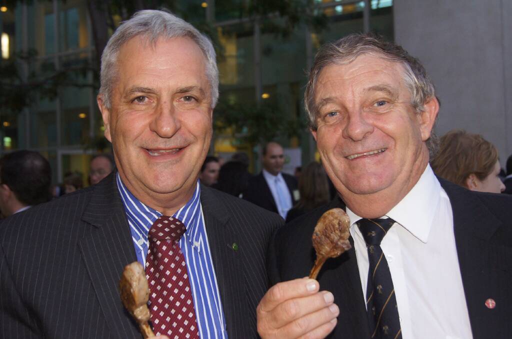 WA Liberal Senator Chris Back (right) with his great mate and former WA Liberal MP Don Randall who passed away in 2015.