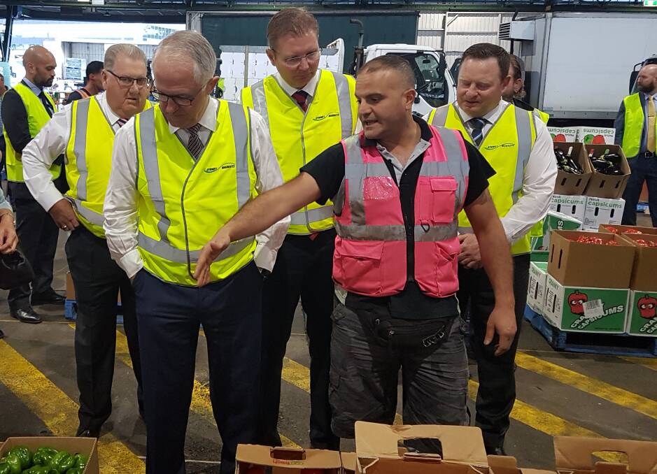 Malcolm Turnbull (centre-left) and Craig Laundy (centre right) celebrating National Agriculture Day.