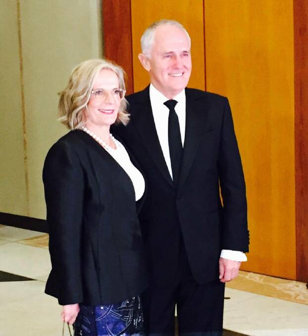 Lucy and Malcolm Turnbull arriving at the ball.