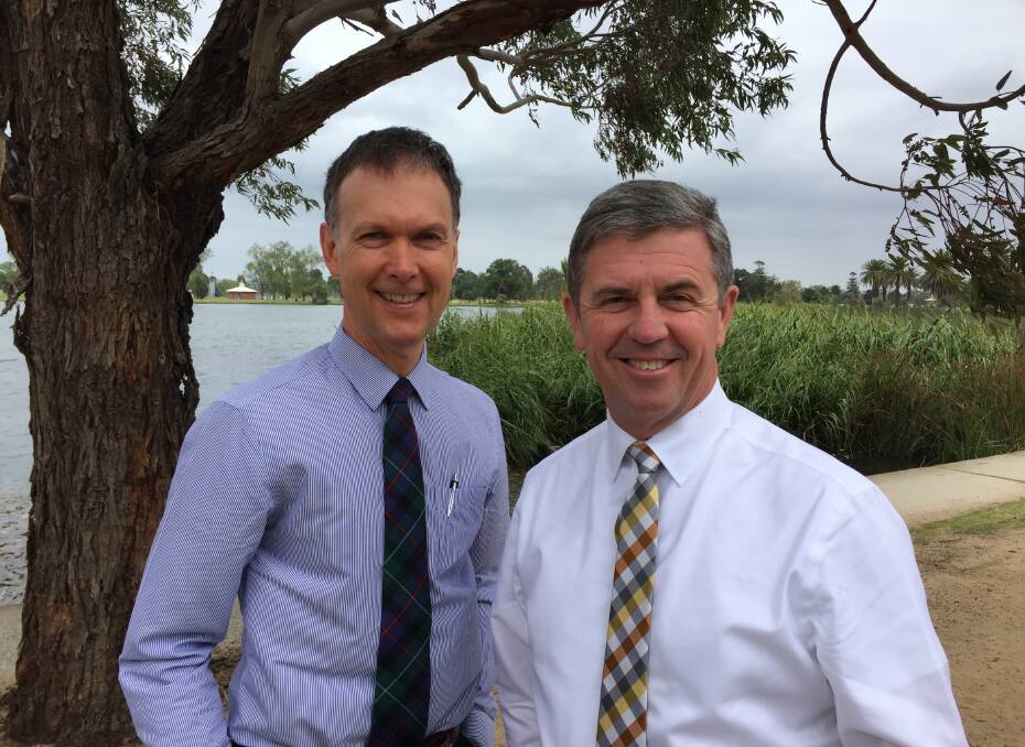 Emeritus Professor Paul Worley (left) - Australia's first National Rural Health Commissioner -  and Federal Assistant Health Minister Dr David Gillespie.