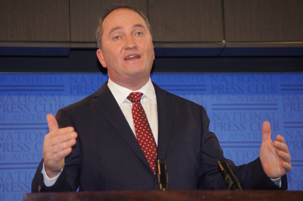 Nationals leader and Agriculture and Water Resources Minister Barnaby Joyce.