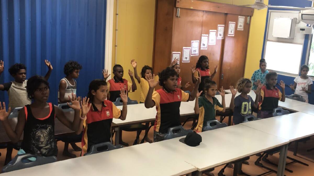 LITTLE MUSOS: Children on Mornington Island learnt the words and Auslan signs to 'Shine Together', sang in unison all across Australia.