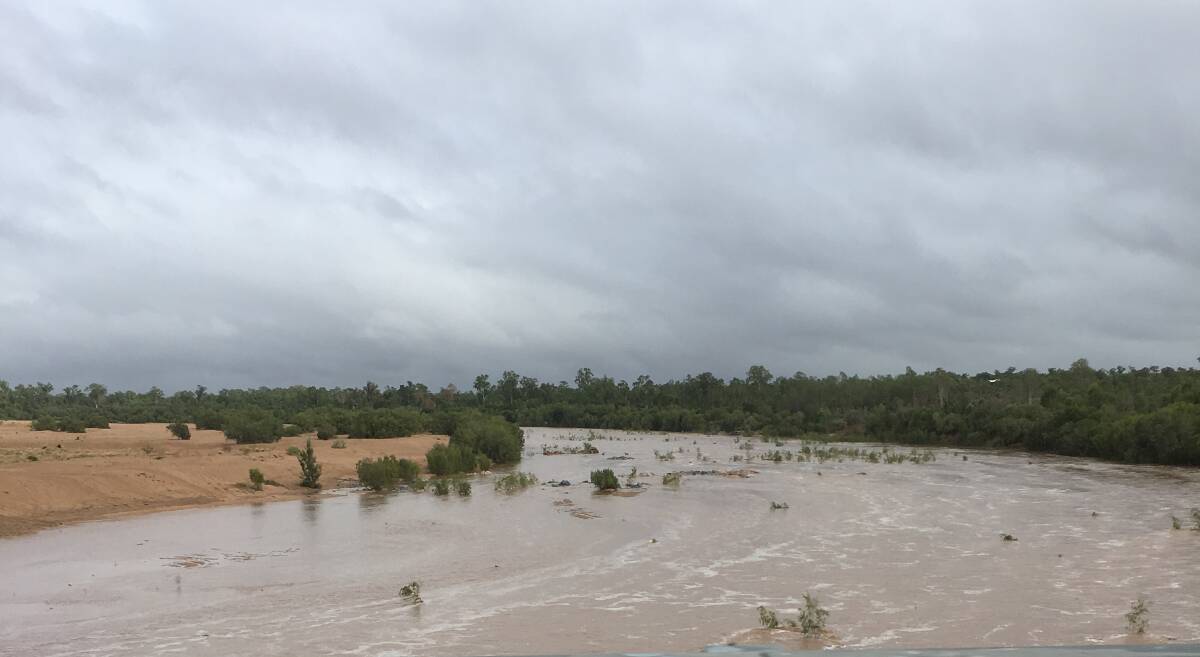 The Burdekin River at Charters Towers was flowing strongly over the Christmas and New Year period. 
Photo supplied.