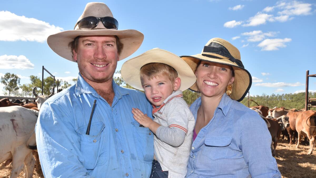 Burdekin graziers Kale and Karin Robinson, of Hillsborough Station, with youngest son Jake.