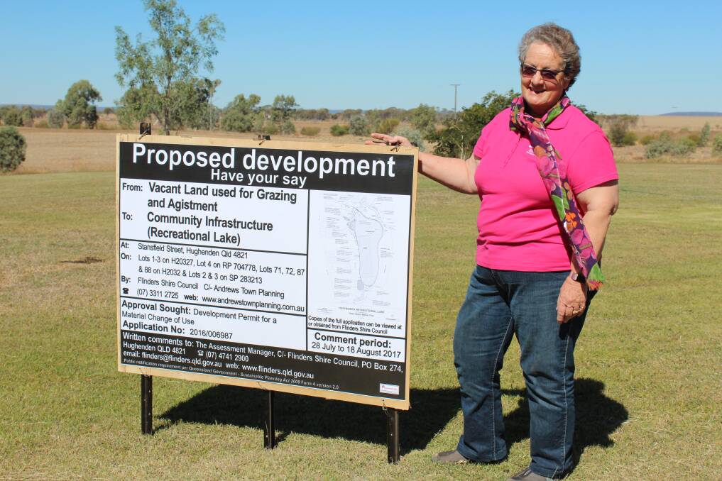 BUILDING BETTER REGIONS: Flinders Shire Council Mayor Jane McNamara stands at the proposed development site near the Hughenden River. Photos: Samantha Walton.