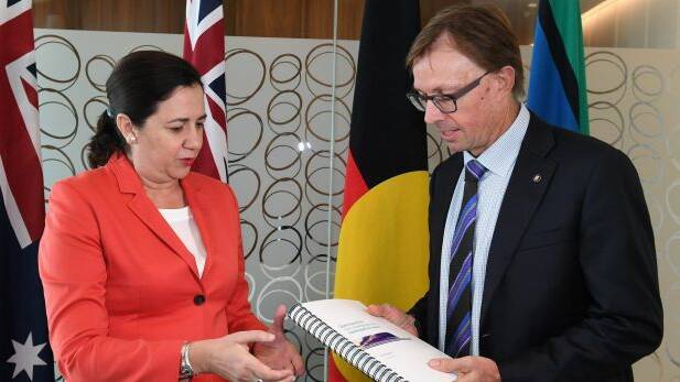 Queensland Premier Annastacia Palaszczuk announced Phillip Strachan will be appointed the Queensland Rail Chairman. Photo: Pool image.