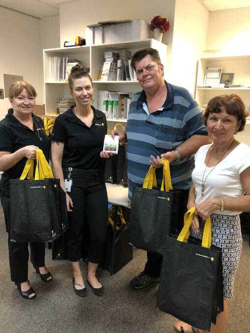 GIVING: CommBank Mount Isa Branch manager Vicki Ryan, CommBank Mount Isa Branch employee Emma Jordison, NW Domestic Violence manager Matt Moss and Shirley Peter. Photo supplied.