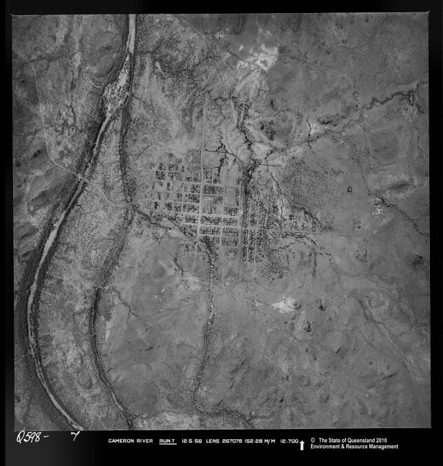 An aerial image of Cloncurry taken on May 1, 1956.