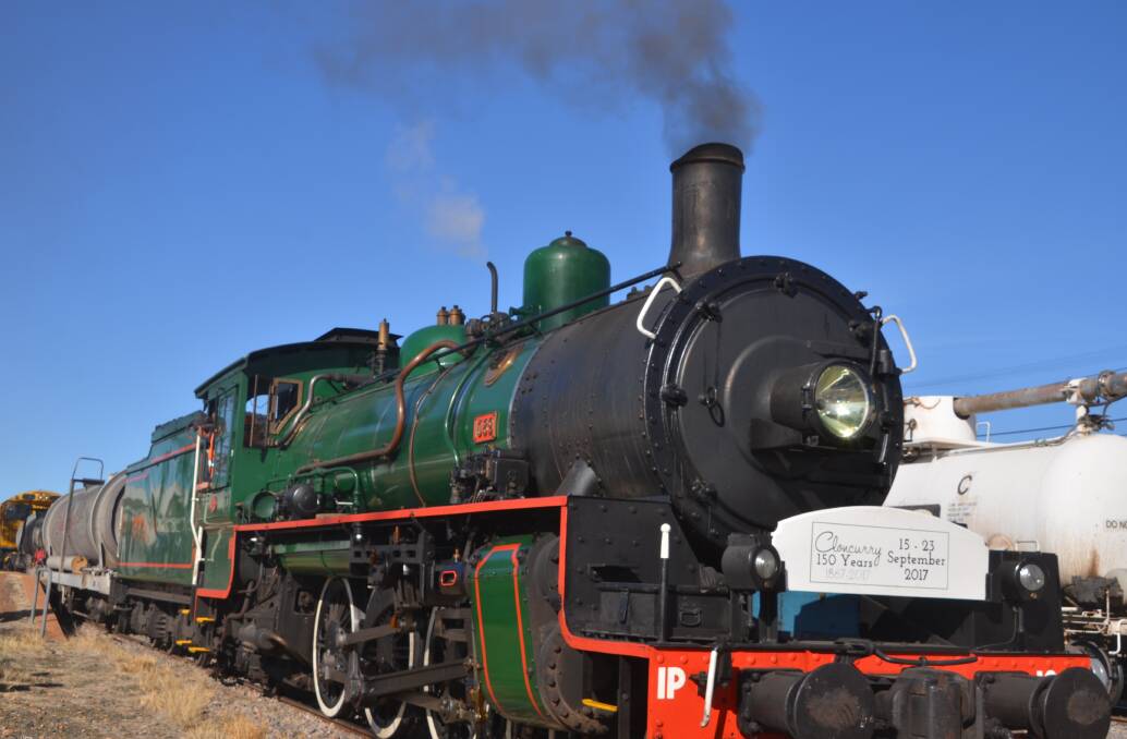 The C150 steam train arrives at Cloncurry Railway Station on Thursday afternoon ahead of the Cloncurry Show.