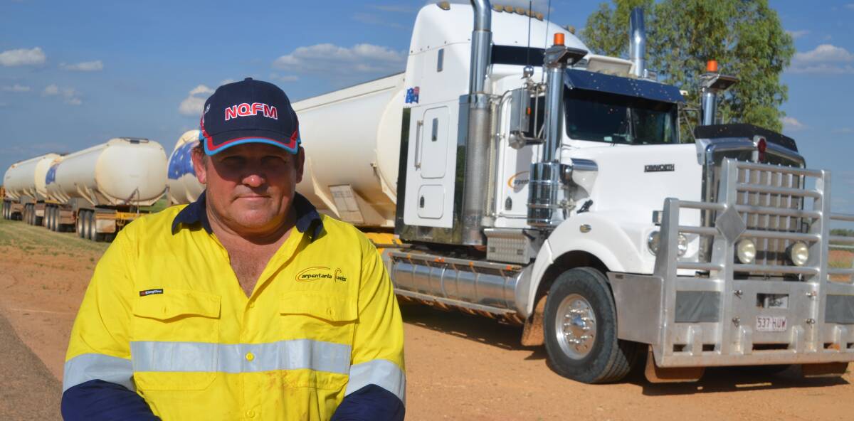BIG RIG: The story of Jason Tuttle - seen here with his rig in Urandangi - is the subject of an Outback Truckers documentary. Photo: Derek Barry